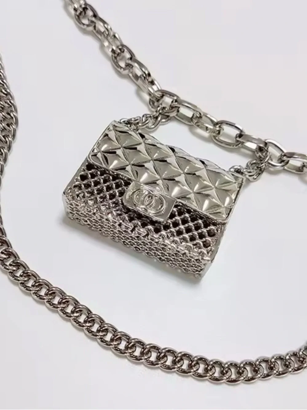 Silver Color Chain Belt. Adjustable Long Band Mini Packet. - Picture 4 of 5